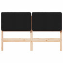 vidaXL Kárpitozott fejtámla Barna és fekete 140 cm Tömör fenyőfa