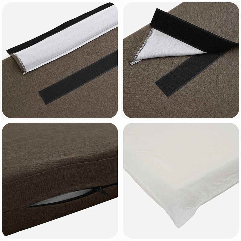 vidaXL Kárpitozott fejtámla Barna és taupe 140 cm Tömör fenyőfa