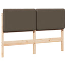 vidaXL Kárpitozott fejtámla Barna és taupe 140 cm Tömör fenyőfa