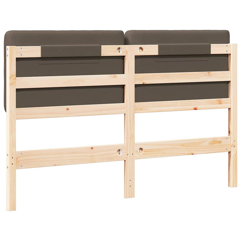 vidaXL Kárpitozott fejtámla Barna és taupe 140 cm Tömör fenyőfa