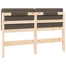 vidaXL Kárpitozott fejtámla Barna és taupe 135 cm Tömör fenyőfa