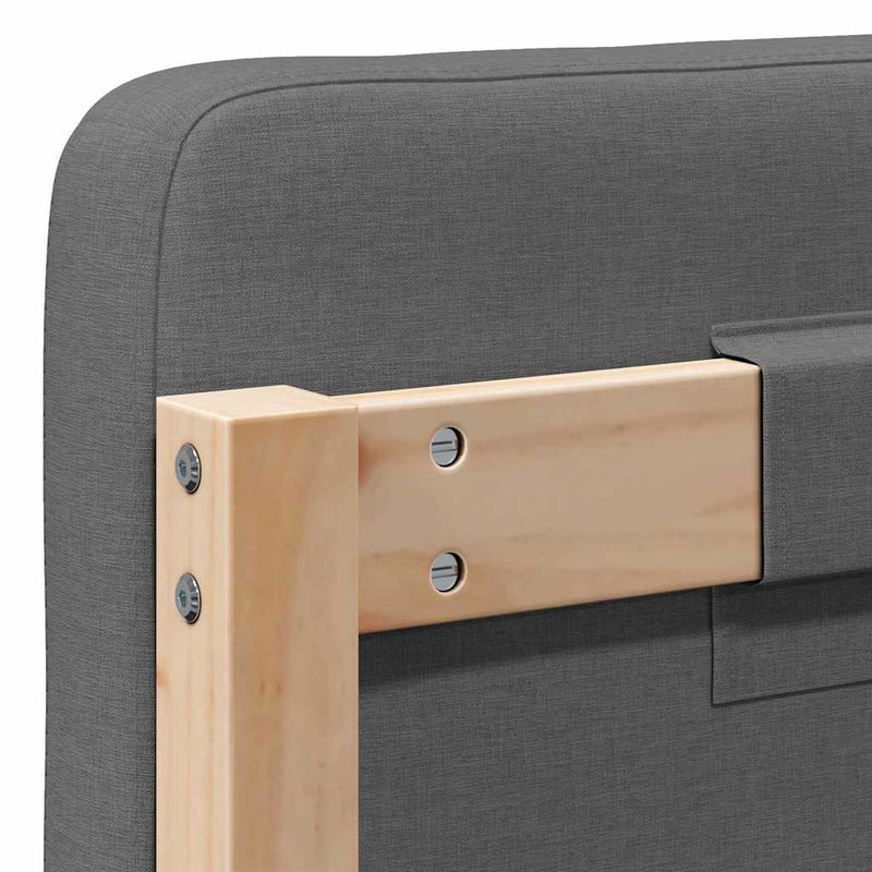 vidaXL Kárpitozott fejtámla fejtámlával Barna és Világosszürke 120 cm