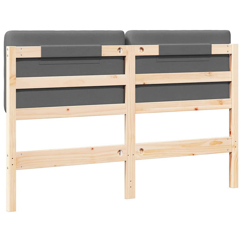 vidaXL Kárpitozott fejtámla fejtámlával Barna és Világosszürke 120 cm