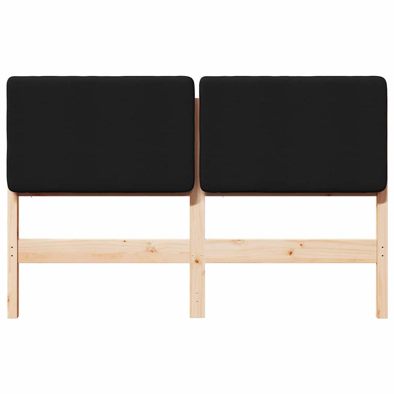 vidaXL Kárpitozott fejtámla Barna és fekete 120 cm Tömör fenyőfa