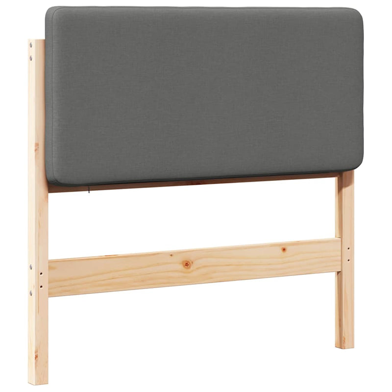 vidaXL Kárpitozott fejtámla Barna és Világosszürke 90 cm Tömör fenyőfa