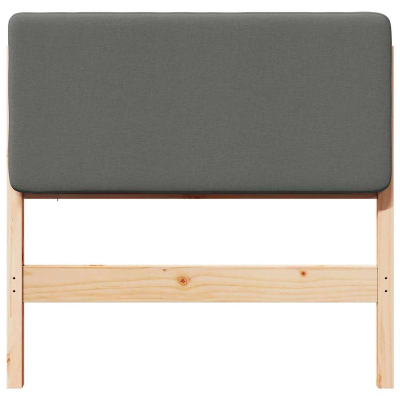 vidaXL Kárpitozott fejtámla Barna és Világosszürke 90 cm Tömör fenyőfa