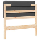 vidaXL Kárpitozott fejtámla Barna és sötétszürke 90 cm Tömör fenyőfa