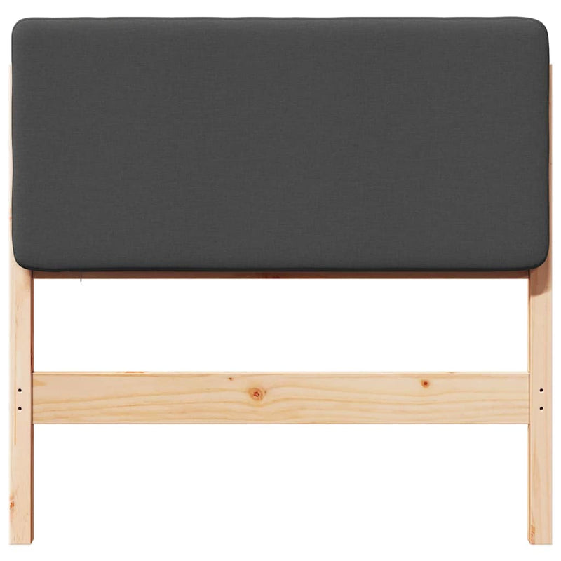 vidaXL Kárpitozott fejtámla Barna és sötétszürke 90 cm Tömör fenyőfa