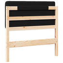 vidaXL Kárpitozott fejtámla Barna és fekete 90 cm Tömör fenyőfa