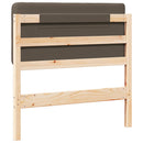 vidaXL Kárpitozott fejtámla Barna és taupe 80 cm Tömör fenyőfa