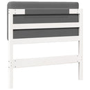 vidaXL Kárpitozott fejtámla Fehér és világosszürke 80 cm Tömör fenyőfa