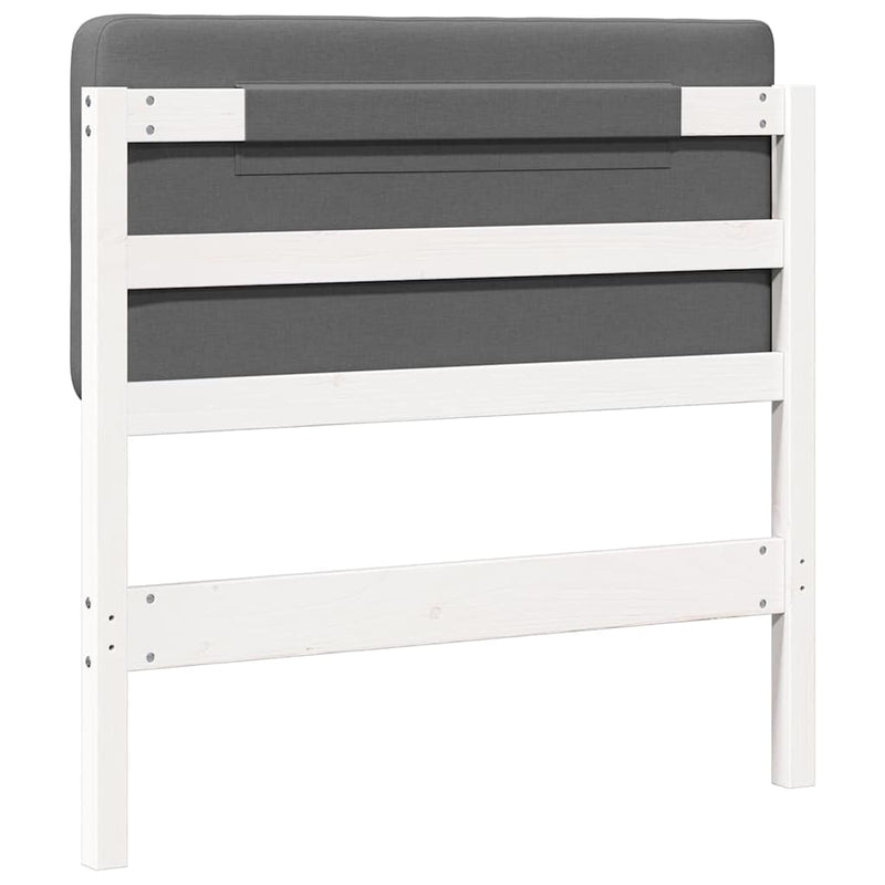 vidaXL Kárpitozott fejtámla Fehér és világosszürke 80 cm Tömör fenyőfa