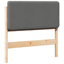 vidaXL Kárpitozott fejtámla Barna és Világosszürke 75 cm Tömör fenyőfa