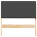 vidaXL Kárpitozott fejtámla Barna és sötétszürke 75 cm Tömör fenyőfa