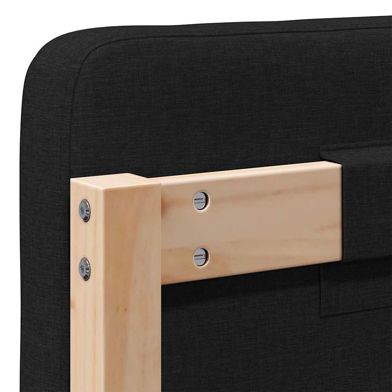 vidaXL Kárpitozott fejtámla Barna és fekete 75 cm Tömör fenyőfa