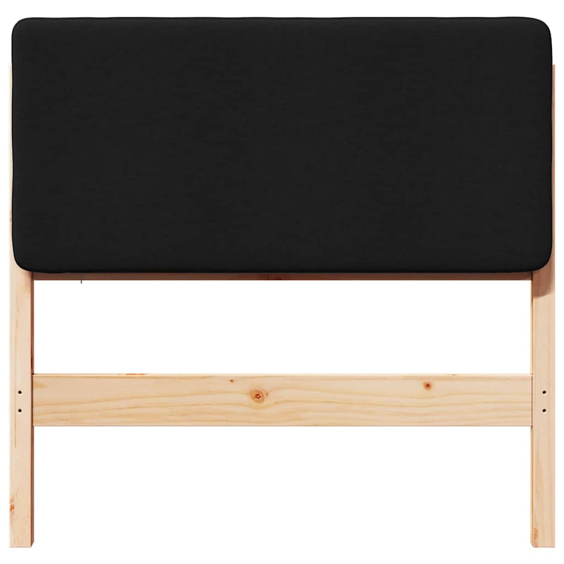 vidaXL Kárpitozott fejtámla Barna és fekete 75 cm Tömör fenyőfa