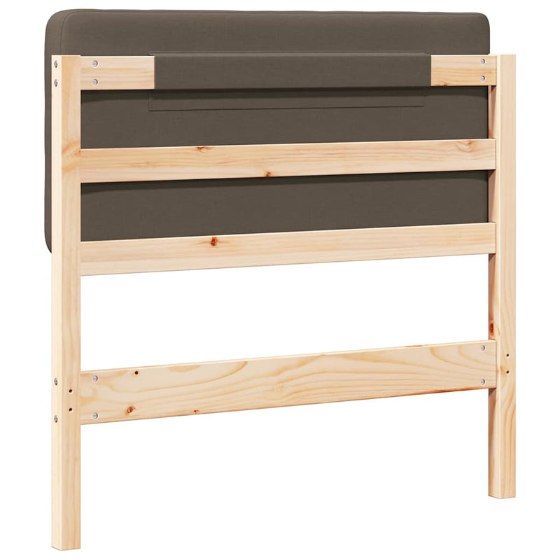 vidaXL Kárpitozott fejtámla Barna és taupe 75 cm Tömör fenyőfa