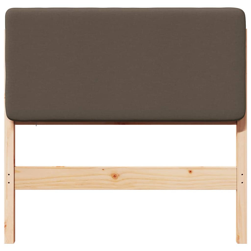 vidaXL Kárpitozott fejtámla Barna és taupe 75 cm Tömör fenyőfa