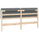 vidaXL Kárpitozott fejtámla fejtámlával Barna és Világosszürke 200 cm