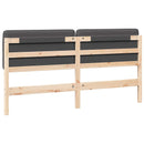 vidaXL Kárpitozott fejtámla Barna és sötétszürke 200 cm Tömör fenyőfa