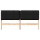 vidaXL Kárpitozott fejtámla Barna és fekete 200 cm Tömör fenyőfa