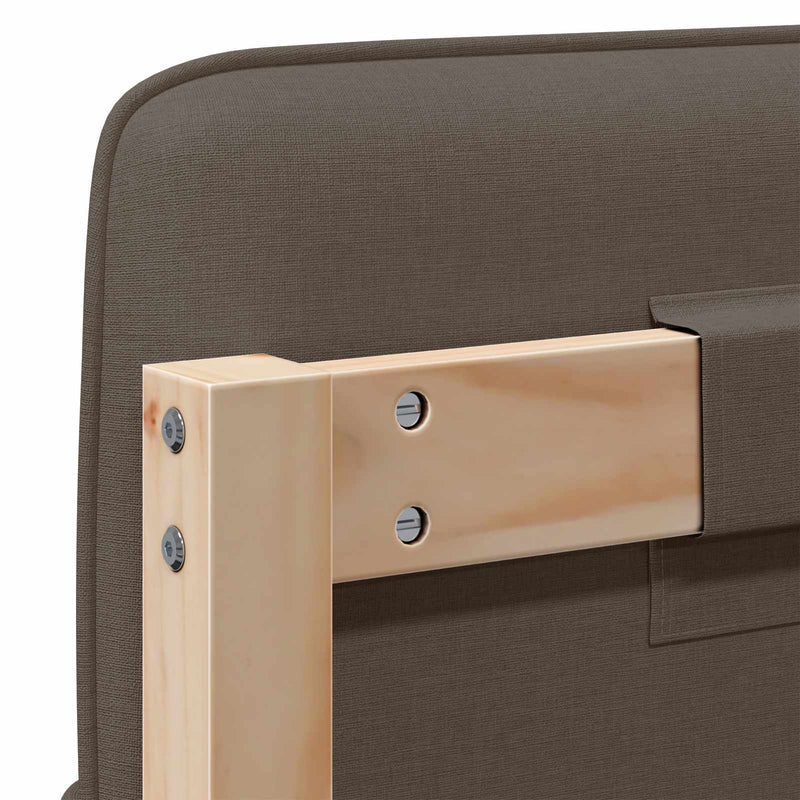 vidaXL Kárpitozott fejtámla Barna és taupe 200 cm Tömör fenyőfa