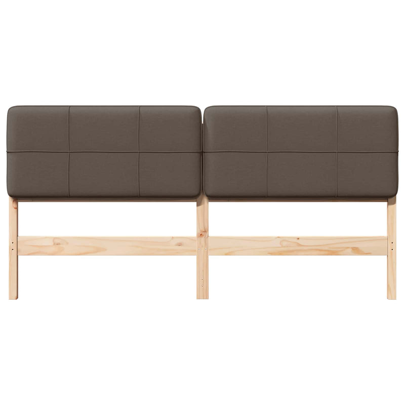 vidaXL Kárpitozott fejtámla Barna és taupe 200 cm Tömör fenyőfa