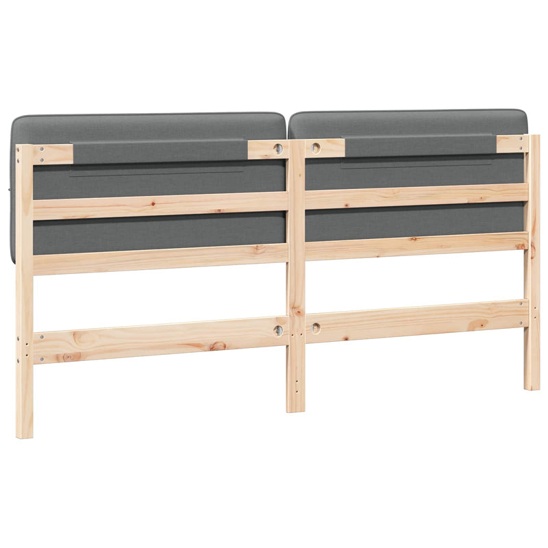 vidaXL Kárpitozott fejtámla fejtámlával Barna és Világosszürke 180 cm