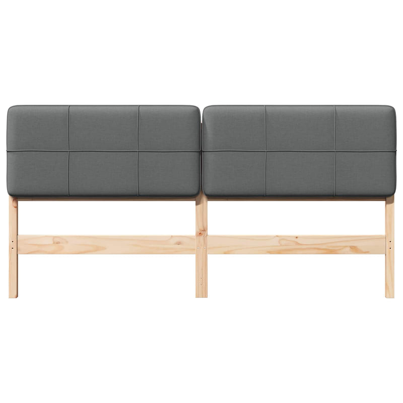 vidaXL Kárpitozott fejtámla fejtámlával Barna és Világosszürke 180 cm