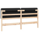 vidaXL Kárpitozott fejtámla Barna és fekete 180 cm Tömör fenyőfa