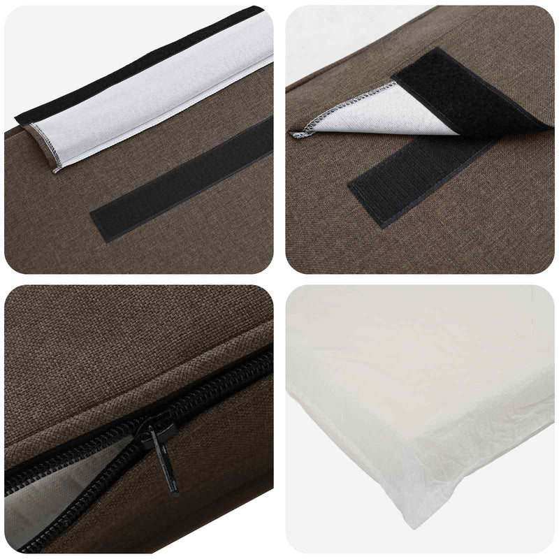 vidaXL Kárpitozott fejtámla Barna és taupe 180 cm Tömör fenyőfa