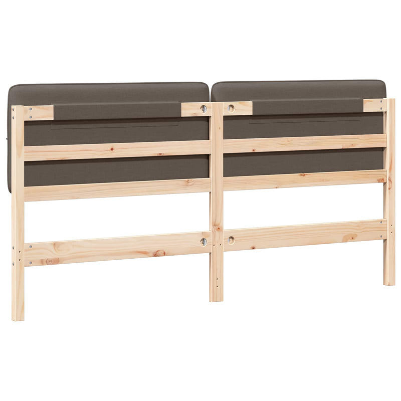 vidaXL Kárpitozott fejtámla Barna és taupe 180 cm Tömör fenyőfa