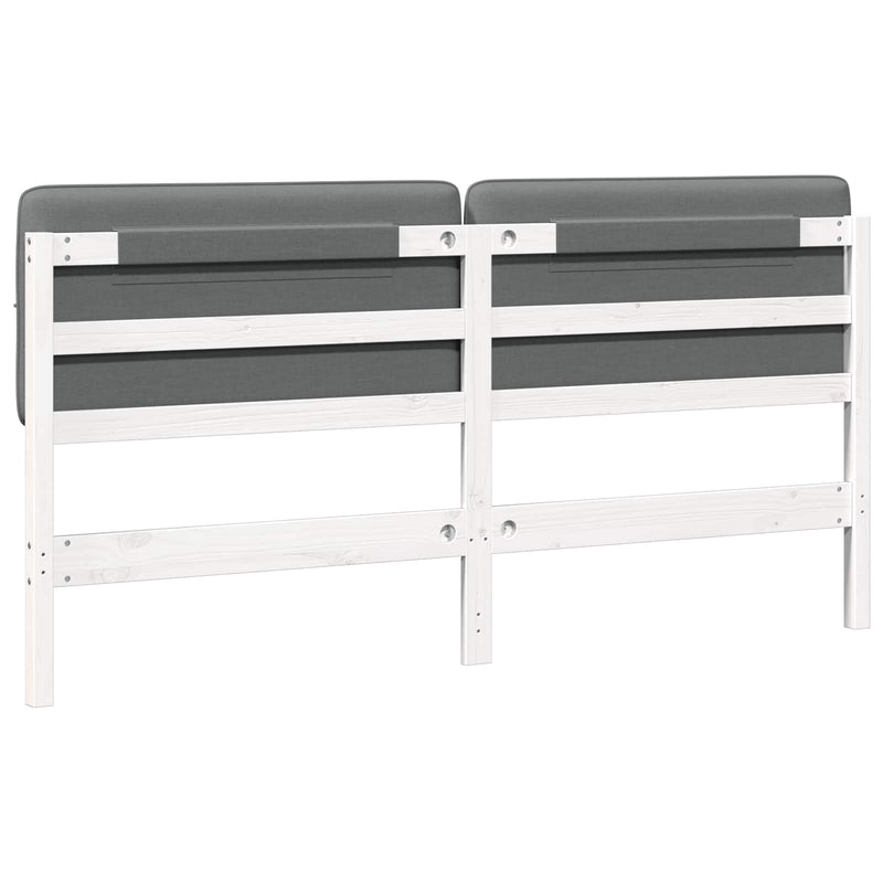 vidaXL Kárpitozott fejtámla fejtámlával Fehér és világosszürke 180 cm