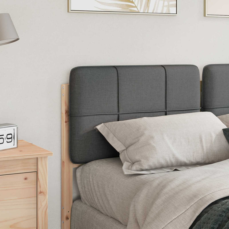 vidaXL Kárpitozott fejtámla fejtámlával Barna és Világosszürke 160 cm