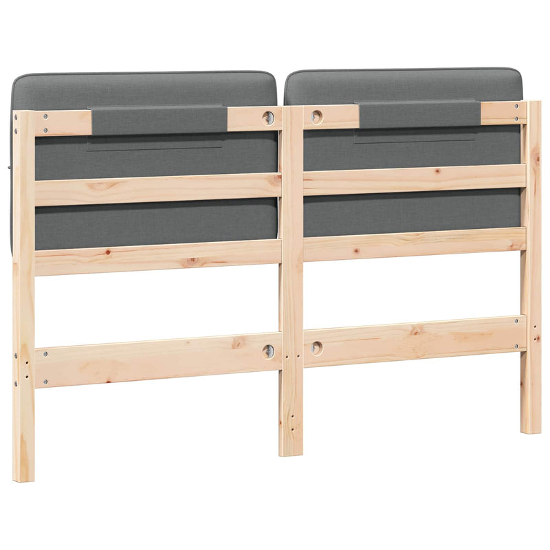 vidaXL Kárpitozott fejtámla fejtámlával Barna és Világosszürke 160 cm