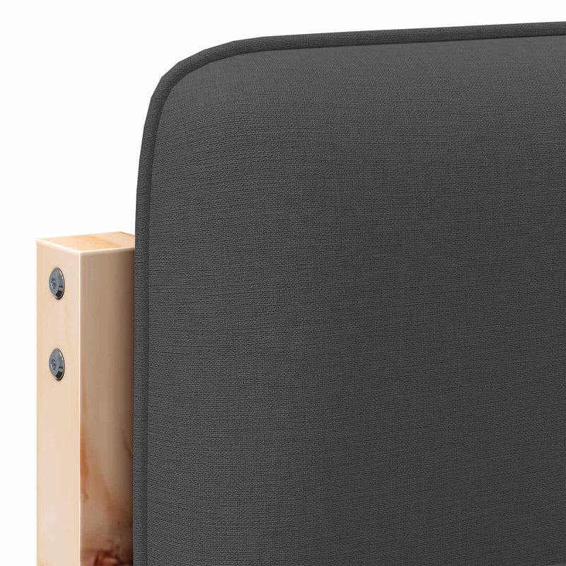 vidaXL Kárpitozott fejtámla Barna és sötétszürke 160 cm Tömör fenyőfa