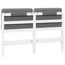 vidaXL Kárpitozott fejtámla fejtámlával Fehér és világosszürke 160 cm