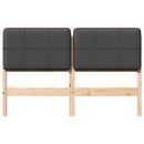 vidaXL Kárpitozott fejtámla Barna és sötétszürke 140 cm Tömör fenyőfa