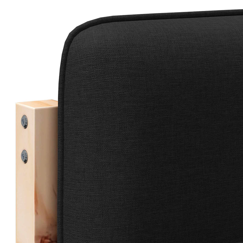 vidaXL Kárpitozott fejtámla Barna és fekete 140 cm Tömör fenyőfa