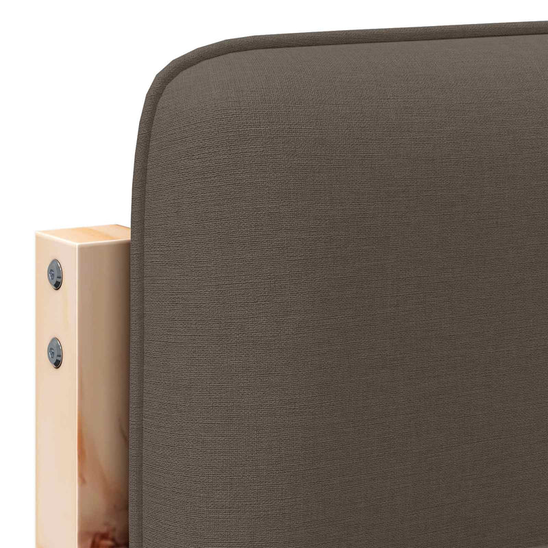 vidaXL Kárpitozott fejtámla Barna és taupe 140 cm Tömör fenyőfa