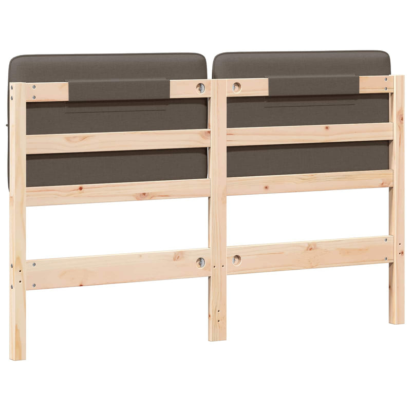 vidaXL Kárpitozott fejtámla Barna és taupe 135 cm Tömör fenyőfa