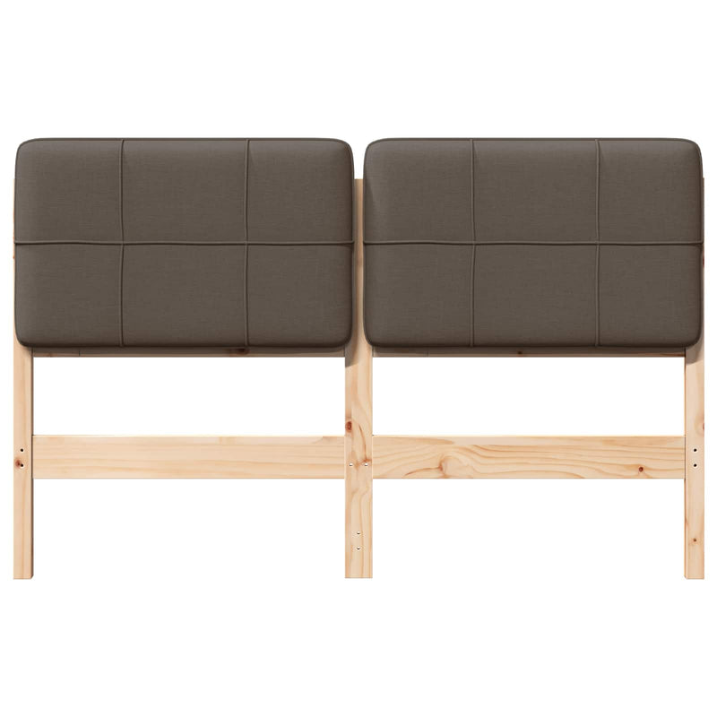 vidaXL Kárpitozott fejtámla Barna és taupe 135 cm Tömör fenyőfa