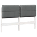 vidaXL Kárpitozott fejtámla fejtámlával Fehér és világosszürke 135 cm