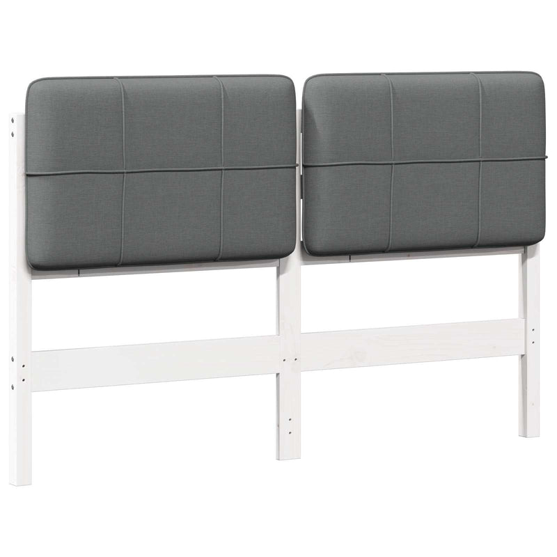 vidaXL Kárpitozott fejtámla fejtámlával Fehér és világosszürke 135 cm