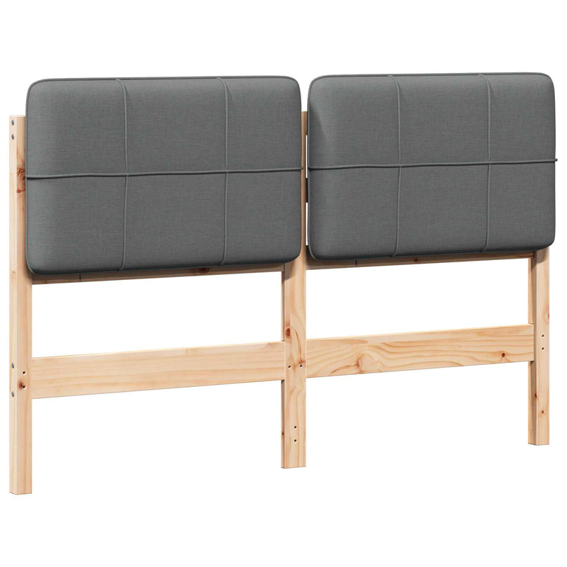 vidaXL Kárpitozott fejtámla fejtámlával Barna és Világosszürke 120 cm