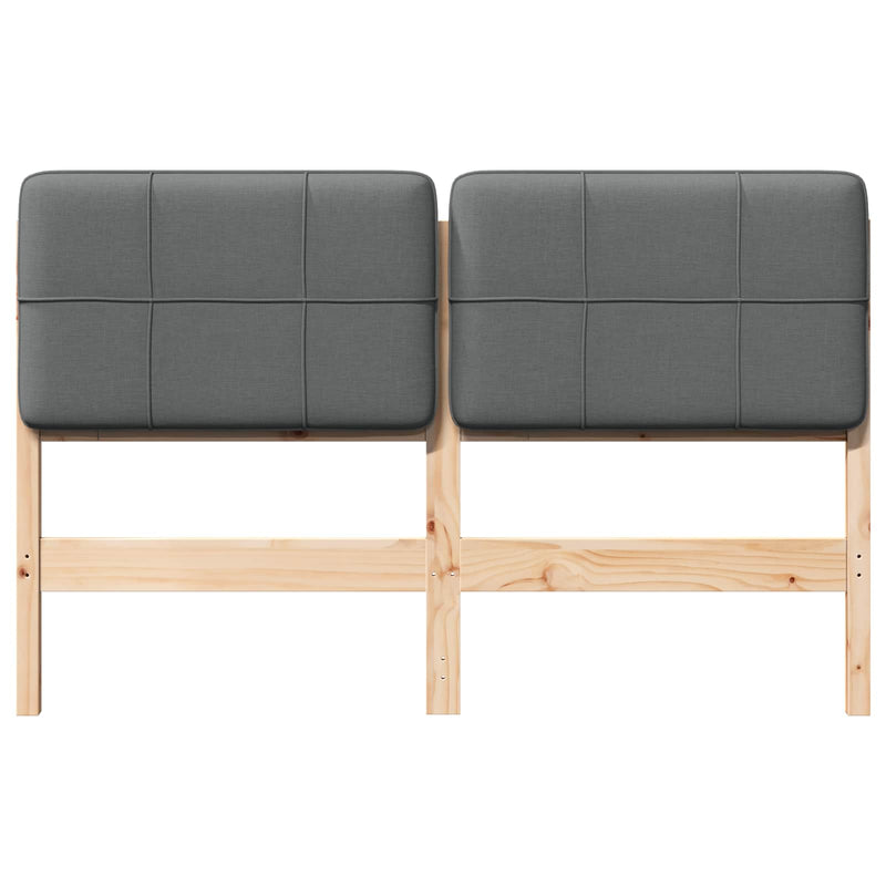 vidaXL Kárpitozott fejtámla fejtámlával Barna és Világosszürke 120 cm