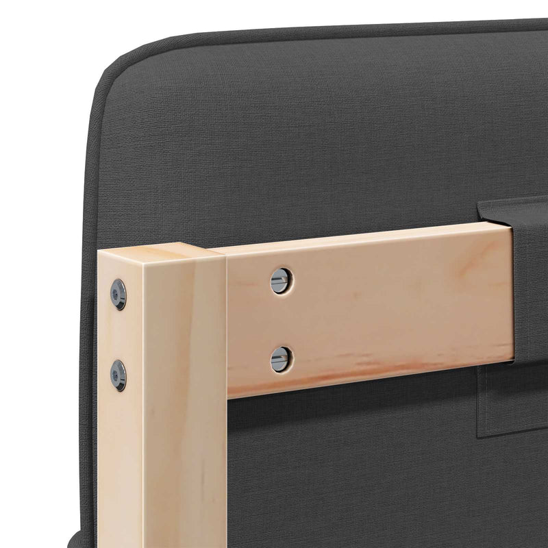 vidaXL Kárpitozott fejtámla Barna és sötétszürke 120 cm Tömör fenyőfa