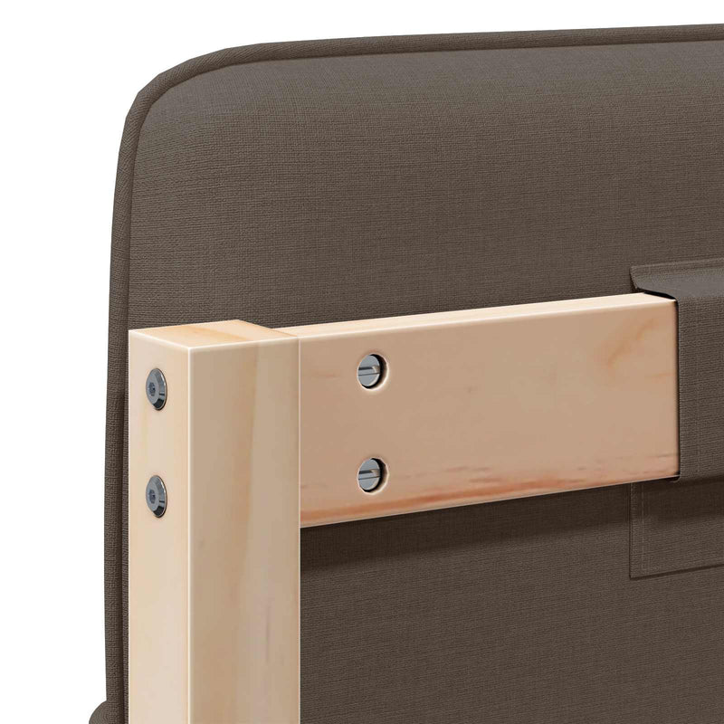 vidaXL Kárpitozott fejtámla Barna és taupe 120 cm Tömör fenyőfa