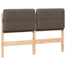 vidaXL Kárpitozott fejtámla Barna és taupe 120 cm Tömör fenyőfa