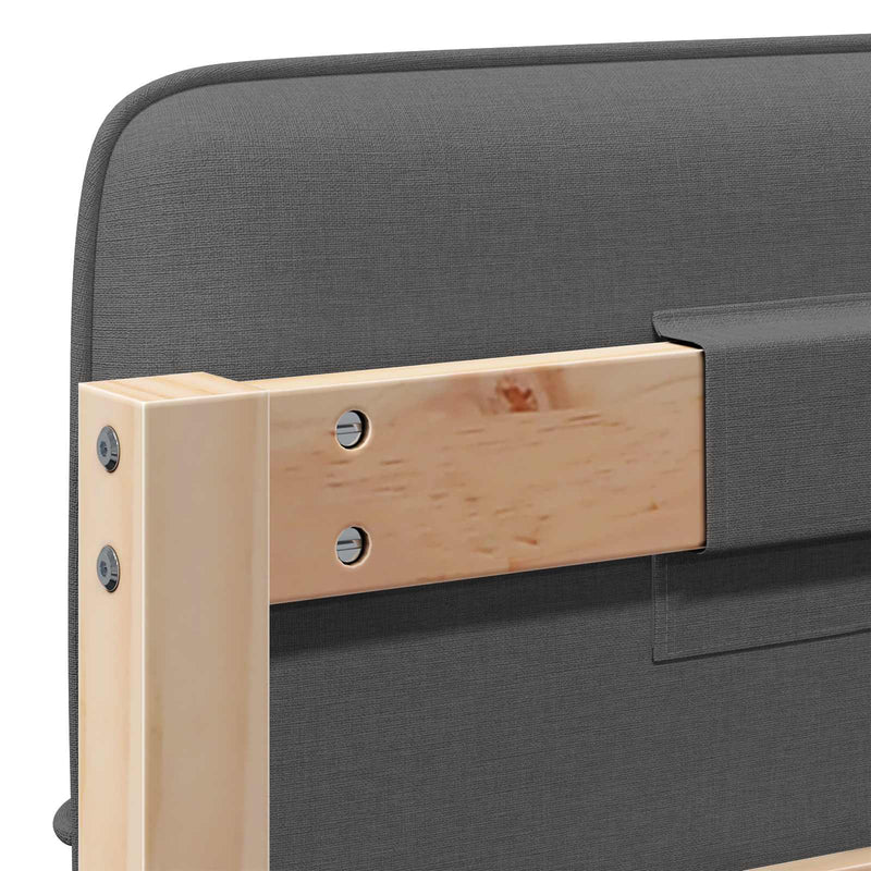 vidaXL Kárpitozott fejtámla Barna és Világosszürke 90 cm Tömör fenyőfa